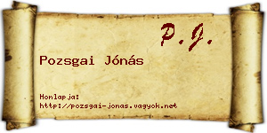 Pozsgai Jónás névjegykártya